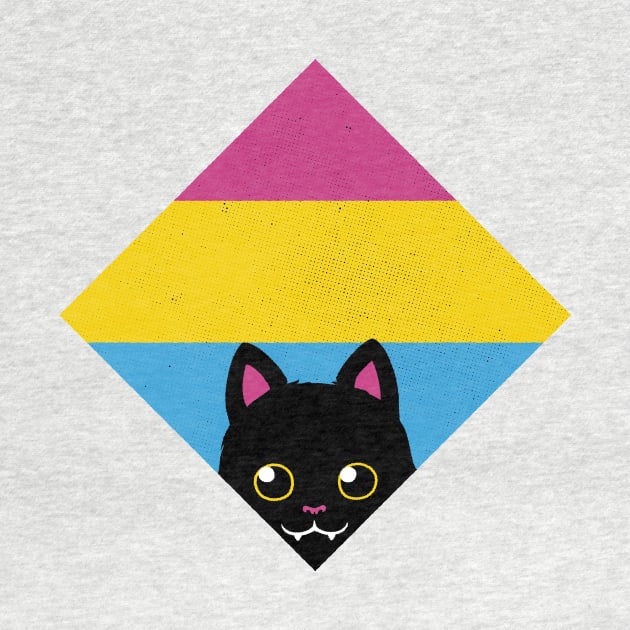 Peeking Cat Pan Square Flag by Tobe Fonseca by Tobe_Fonseca